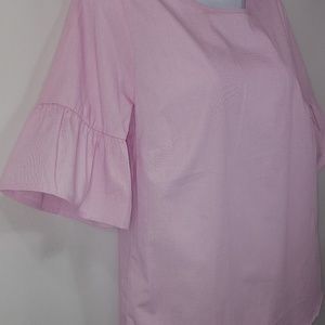 New  IZOD bell sleeve button down back szS pink